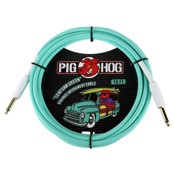 Ace Products Group Woven Jacket Tour Grade Instrument Cable, 10 ft. - Seafoam Green PCH10SG